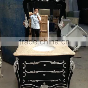 Factory Cheap Antique Bathroom Vanity Cabinet Price Made in China thumbnail-1