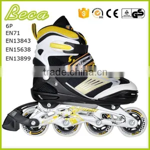 Wholesale Adjustable Yellow Black High Rebound 4 Wheels Kids Roller Skate thumbnail-1