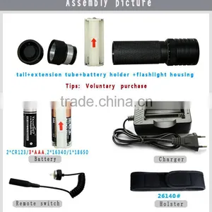 5 Modes Zoomable Led Torch With 1*18650 or 2*CR123 Bettry thumbnail-5