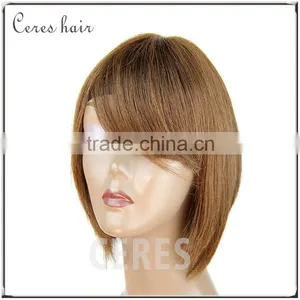 Kosher Wig Light Brown Bob Style 100% Human Hair Straight Bob Haircut thumbnail-4