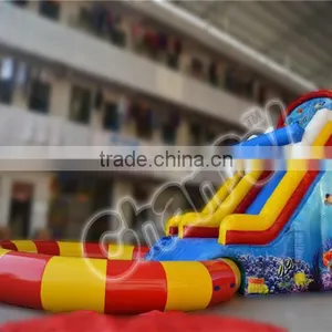 2016 Popular Inflatable Swimming Pool Rental Trampoline With Slide thumbnail-3