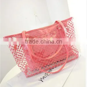With 25 Experience Years Factory Spring WUHUA Polka Dot Beach Bag With Bag in Bag thumbnail-4
