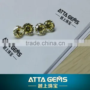 High FIRE Yellow Cubic Zirconia Round Cut thumbnail-1