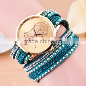 2016 New Product Vintage Fashion Watch,dream Catcher Leather Watch Bracelet With Stones Quality Choice thumbnail-3