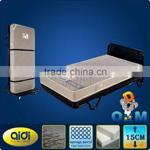 2015 Best Selling Cheap Bed Base Foam Bonnell Spring Dormitory Single Rollaway Bed Frame thumbnail-1