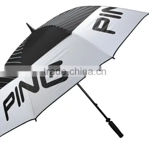 High Quality Pongee Logo Branding Windproof Golf Umbrella thumbnail-6