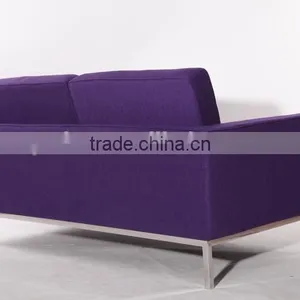 Two Seat Color Wool Fabric Living Room Furniture Deep Purple Sofa Sale thumbnail-4