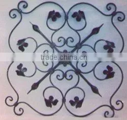 Wrought Iron Rosettes Fence Flower Panel thumbnail-1