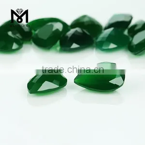 Loose Pear Machine Cut Natural Deep Green Agate Gemstone Price thumbnail-5