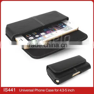 Durable Horizontal Universal Smartphone Case XL Black Leather Case, Fit for All Mobile Phone thumbnail-4