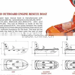 6 PERSON RIGID OUTBOARD ENGINE RESCUE BOAT thumbnail-1