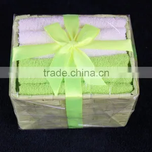 100% Cotton Face Cloth Towel Set With Ribbon thumbnail-3