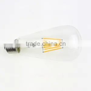 Dimmable ST64 LED Bulb 4W 6W E26/E27 Filament Light Bulb 110V/220V Retro Transparent Glass Led Light Bulb thumbnail-4