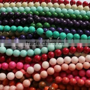 Different Natural Round Smooth Dyed Jade Stone Beads for Sale thumbnail-1