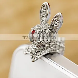 Rhinestone Dust Plug Luxurious Rabbit Earphone Dust,promotion Gift A48 thumbnail-3