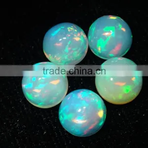 9mm Natural Ethiopian Opal Round Cabochon Natural Opal Semi Precious Gemstone Calibrated Opal thumbnail-1