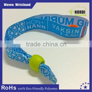 High Quality Theme Parks Promotion Woven Wristband / Fabric Wristbands thumbnail-2