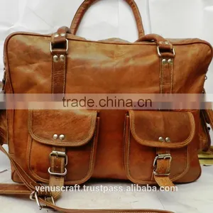 Pure Leather Weekend Bag/genuine Leather Travel Bag/real Leather Luggage Bag thumbnail-4