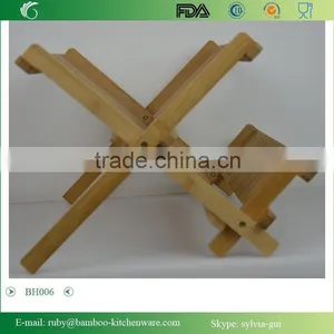 BH006/ Bamboo Compact Folding Dish Rack Holder for Palte and Mug thumbnail-5