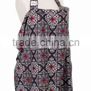 Hooter Hiders Premium Cotton Brown Flower Printing Front Cover Nursing Apron thumbnail-1