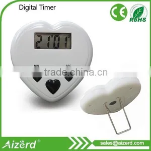 Heart-shaped Digital Timer With Magnet and Bracket at Back thumbnail-1