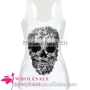White 3D Printed Women Tank Tops,women Summer Vest,women Tshirt thumbnail-1