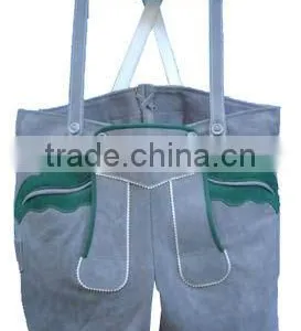 Gray Color Bavarian Leather Mini Shorts thumbnail-1