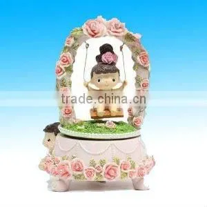 Luxury Resin Music Box With Two Baby thumbnail-1