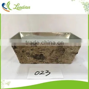 Hot Sale China Factory Tree Bark Metal Flower Pot Indoor Tree Bark Indoor Square Planter thumbnail-6