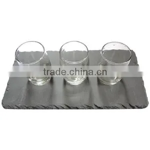 10X10CM Set/4 Slate Placemat/black Natural Stone Placemat and Coaster thumbnail-2