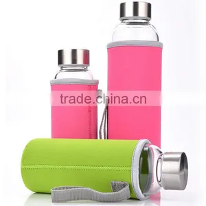 Insulated Heat Resistant Glass Water Bottle With Sleeve thumbnail-4