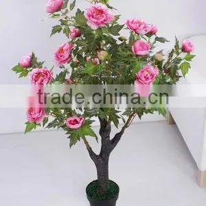 SJ0301210 Artificail Shurbs Bonsai Plant/decorative Plastic Peony Flower Tree Plant thumbnail-2