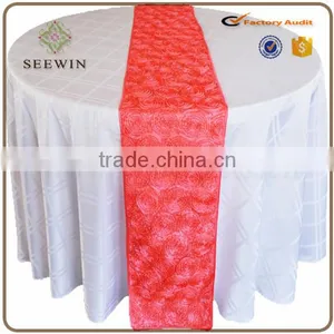 12x108 Washable Satin Rosette Table Runner for Events Deco thumbnail-1