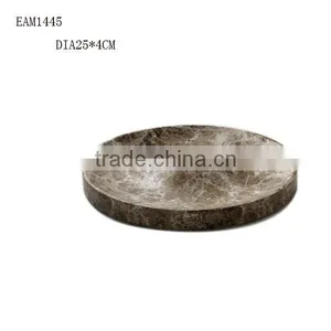 Grey Marble Lazy Susan Rotating Food Presentation Platter Serving Tray, 10" Round Ball Bearings thumbnail-2