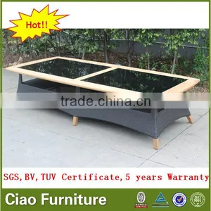 Rattan and Teakwood Furniture Outdoor 10 Seater Dining Table thumbnail-1