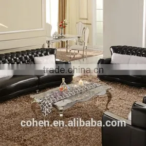 Foshan Cohen Factory Stainless Steel Frame Center Tea Table With PU Decoration thumbnail-1