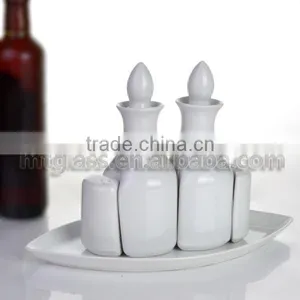 Food Grade White Porcelain,ceramic Oil & Vinegar 2 In1 Bottles thumbnail-1