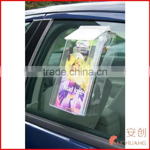 Clear Acrylic Out Door Brochure Holder With Snapping Lid, Window Mount,Wall Mount, Suction Cups Included thumbnail-3