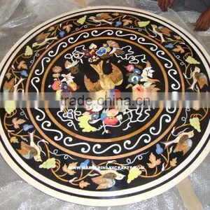 Pietra Dura Marble Coffee Table Top Inlay Table Top thumbnail-1