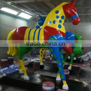 Fiberglass Colorful Horse Sculpture Statue thumbnail-1
