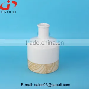 Hot Sales Glazed White Ceramic Wood Border Vases for Home Decor, Modern Ceramic Vases thumbnail-2
