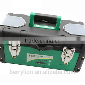Berrylion Plastic Iron Tool Box With Trolley High Quality 14" 17" 19" Tool Box thumbnail-2