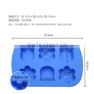 11036 Six Cavities Three Different Flower Shaped Promotional Gift Silicone Cake Mold thumbnail-6