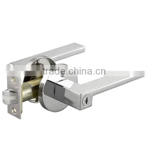 Round Stainless Steel Square Lever Handle Door Lock for Hotel and Home thumbnail-2