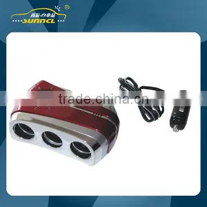 CE Approval 2 Socket LED USB Cigarette Lighter Power Adapter DC Outlet for IPhones , IPads & Tablet thumbnail-2