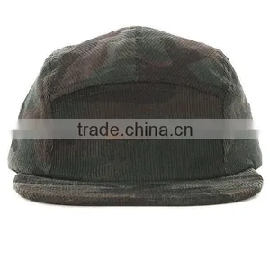 2015 New Design Pattern Flat Brim Custom Woven Patch Corduroy 5 Panel Hat thumbnail-2