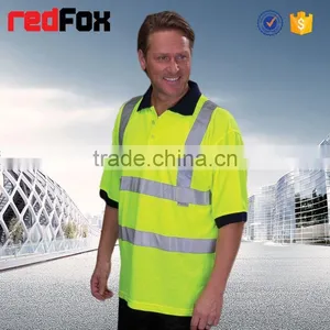 Black Mesh Fabric Reflective Safety T-shirt Cotton Short Sleeves T-shirt Class 2 Safety T-shirt thumbnail-1