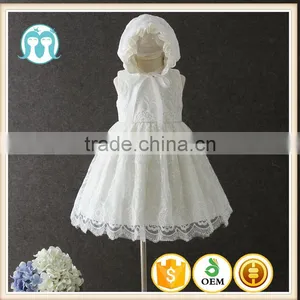 New Arrival Summer Baby Clothes White Embroidery Flower Lovely Lace Net 0-2 Years Old Party Dress Baby First Communion Dresses thumbnail-1