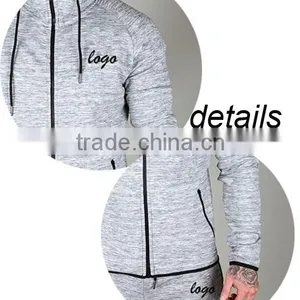 Custom Logo Tracksuit Popular Tri Blend Curve Bottom Tracksuit for Men thumbnail-3