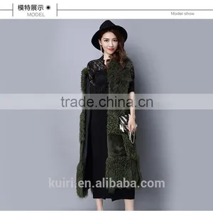 Real Natural Genuine Rabbit Fur With Lamb Fur Vest Women WinterMongolia Sheep FuMongolia Sheep Fur Coat thumbnail-3